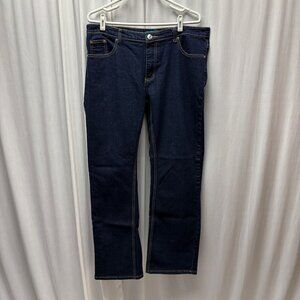 DKIN Womens Jeans Size 14W Blue Denim Stitched Pockets Casual Western
